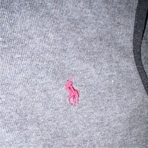Ralph Lauren Gray Sweater with Pink Logo